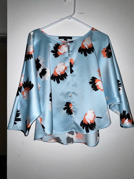 Andrew Marc Tops - Light Blue Floral Satin Blouse - Marc New York (Andrew Marc) Brand Wmns Size M